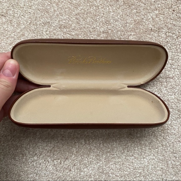 Brown leather Brooks Brothers glasses case - Picture 6 of 7